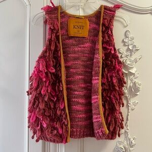 Girl Scotch & Soda Pink and Brown Knit Top Vest size S - M